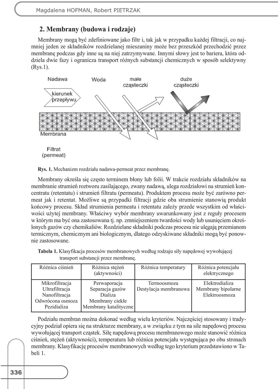 przez membranę podczas gdy inne są na niej zatrzymywane. Innymi słowy jest to bariera, która oddziela dwie fazy i ogranicza transport różnych substancji chemicznych w sposób selektywny (Rys.1). Rys.