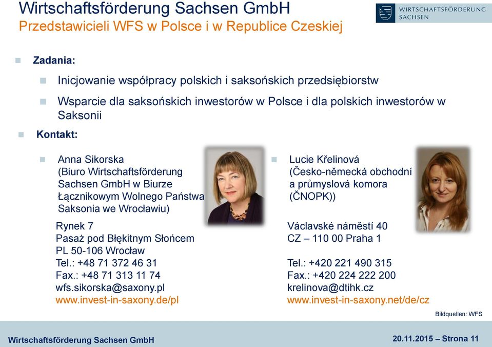 Błękitnym Słońcem PL 50-106 Wrocław Tel.: +48 71 372 46 31 Fax.: +48 71 313 11 74 wfs.sikorska@saxony.pl www.invest-in-saxony.