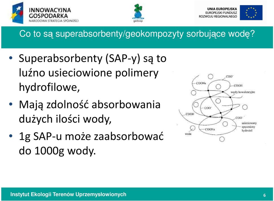 polimery hydrofilowe, Mają zdolność absorbowania