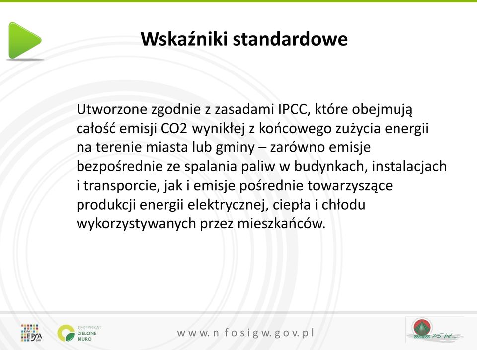 bezpośrednie ze spalania paliw w budynkach, instalacjach i transporcie, jak i emisje