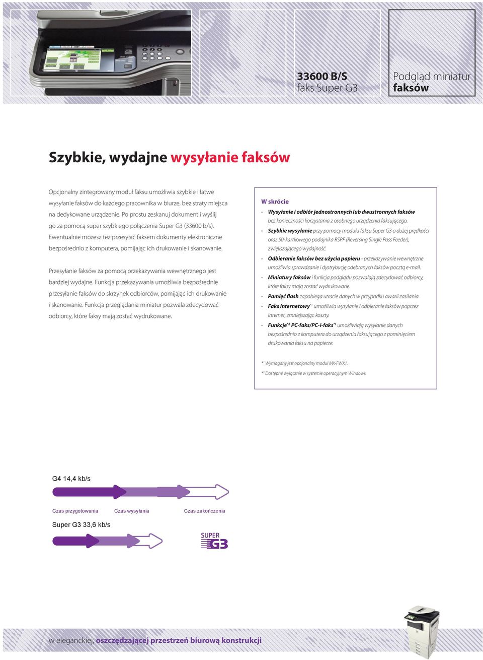 Ewentualnie możesz też przesyłać faksem dokumenty elektroniczne bezpośrednio z komputera, pomijając ich drukowanie i skanowanie.