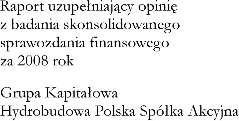 sprawozdania finansowego za 2008