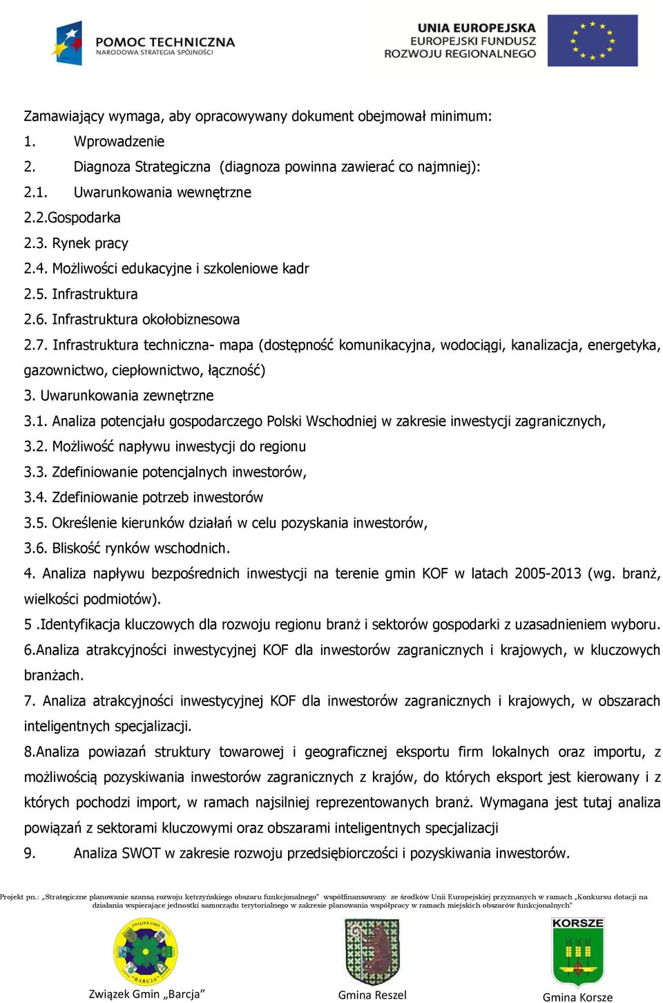 Infrastruktura techniczna- mapa (dostępność komunikacyjna, wodociągi, kanalizacja, energetyka, gazownictwo, ciepłownictwo, łączność) 3. Uwarunkowania zewnętrzne 3.1.