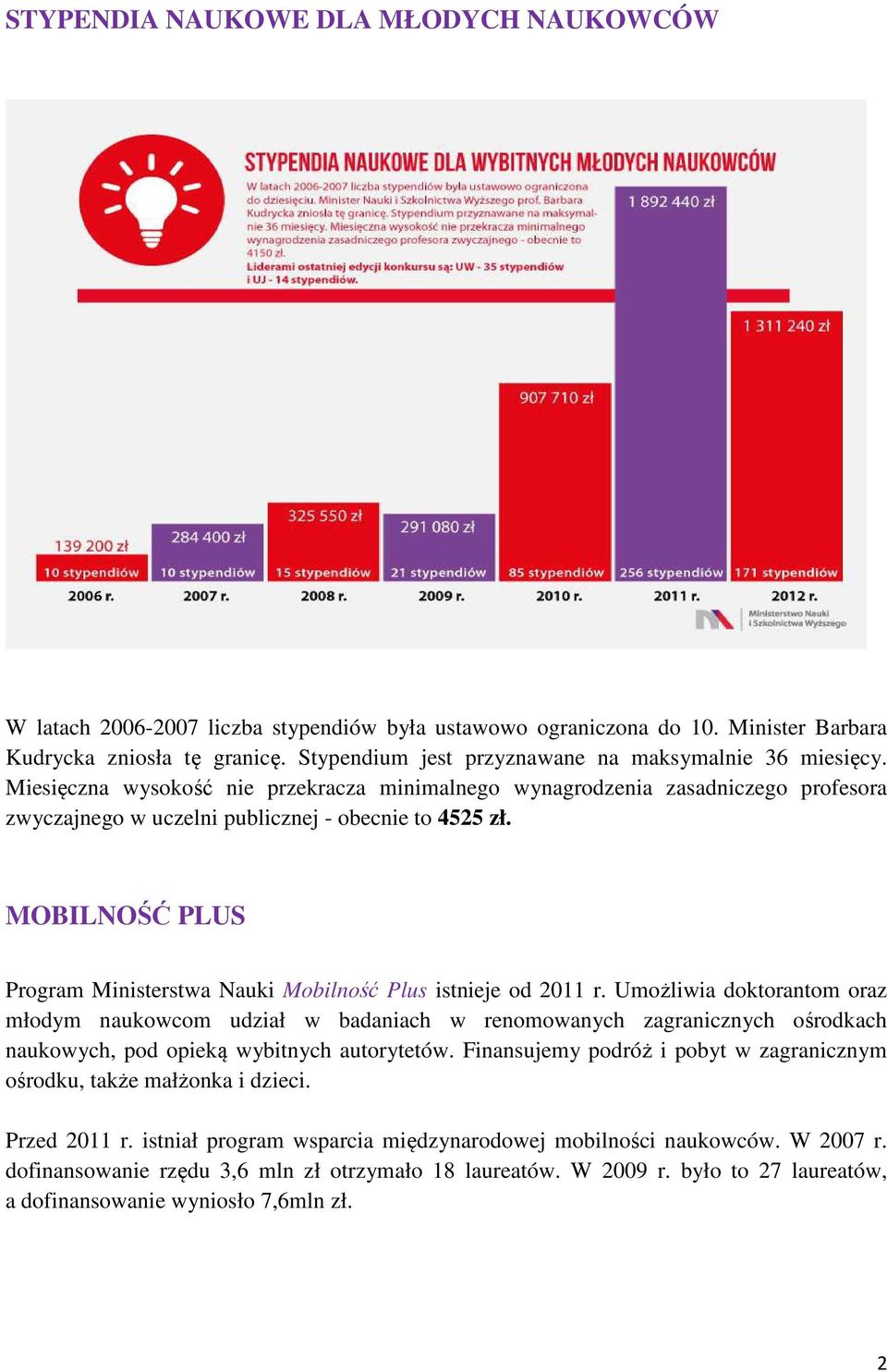 MOBILNOŚĆ PLUS Program Ministerstwa Nauki Mobilność Plus istnieje od 2011 r.