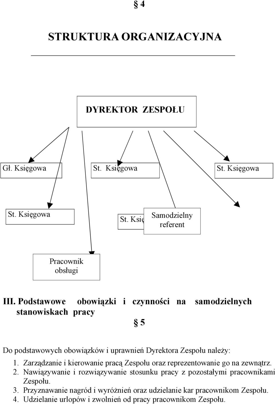 Zarządzanie i kierowanie pracą Zespołu oraz reprezentowanie go na zewnątrz. 2.