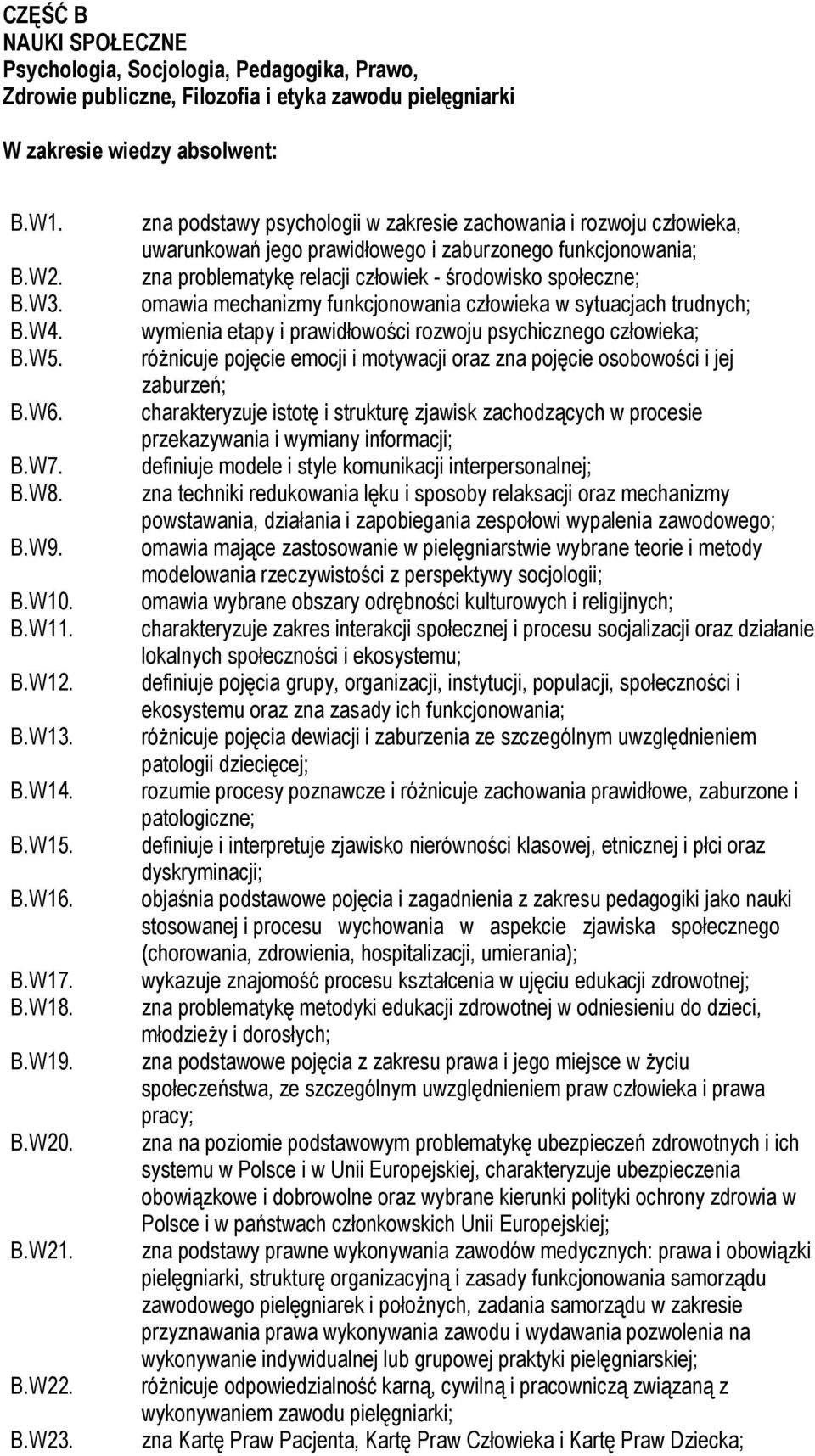 zna podstawy psychologii w zakresie zachowania i rozwoju człowieka, uwarunkowań jego prawidłowego i zaburzonego funkcjonowania; zna problematykę relacji człowiek - środowisko społeczne; omawia