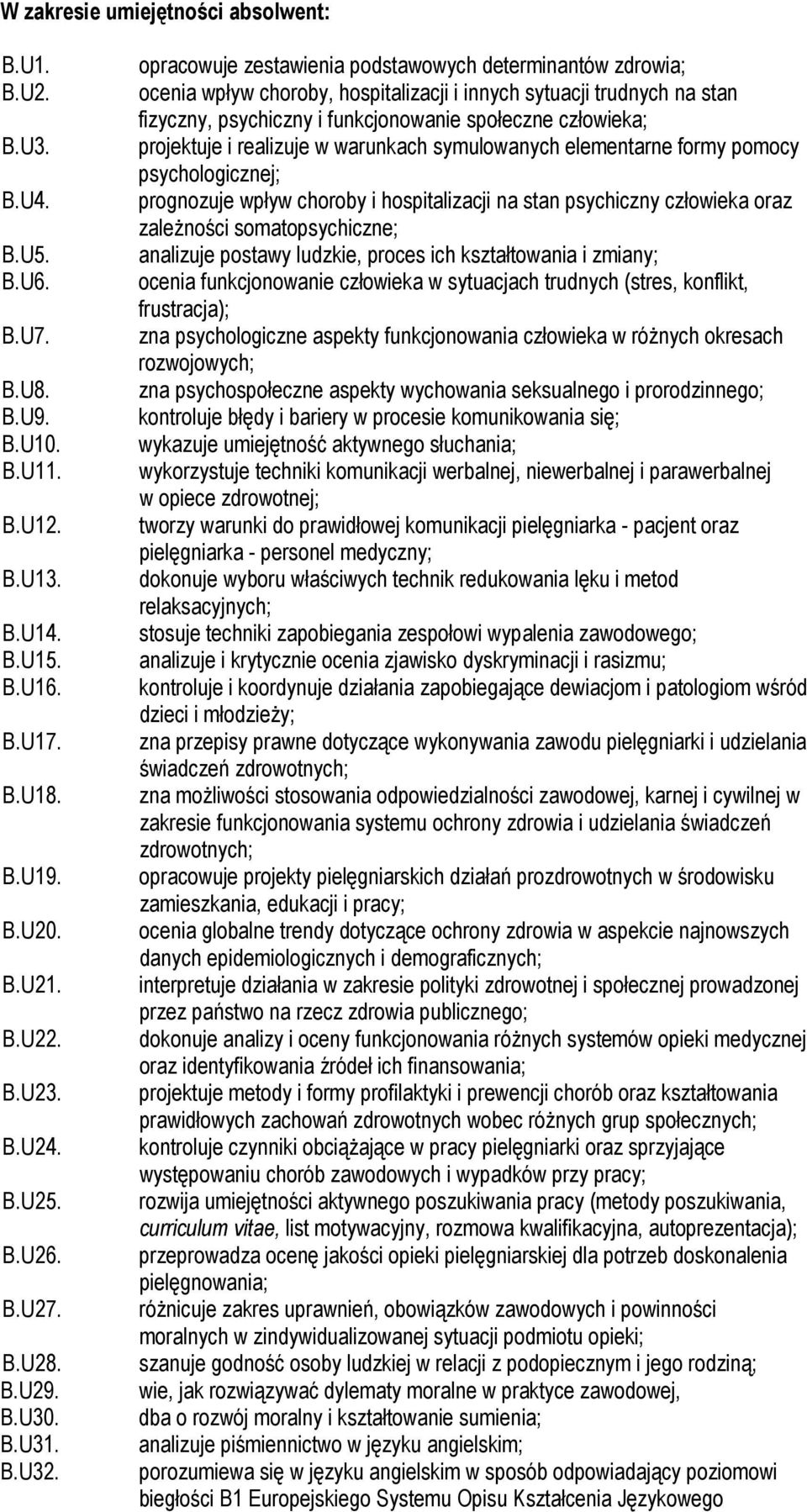 opracowuje zestawienia podstawowych determinantów zdrowia; ocenia wpływ choroby, hospitalizacji i innych sytuacji trudnych na stan fizyczny, psychiczny i funkcjonowanie społeczne człowieka;