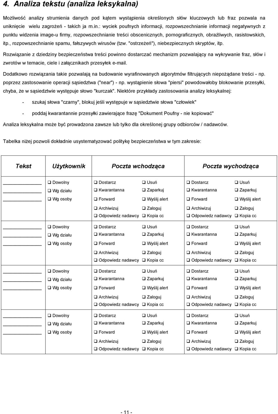 , rozpowszechnianie spamu, fałszywych wirusów (tzw. "ostrzeżeń"), niebezpiecznych skryptów, itp.