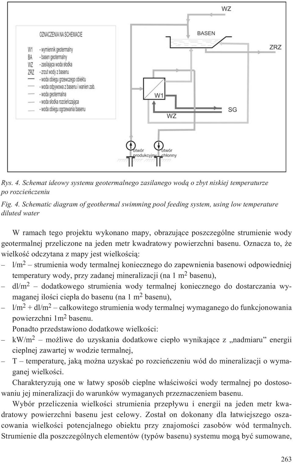 Schematic diagram of geothermal swimming pool feeding system, using low temperature diluted water W ramach tego projektu wykonano mapy, obrazuj¹ce poszczególne strumienie wody geotermalnej