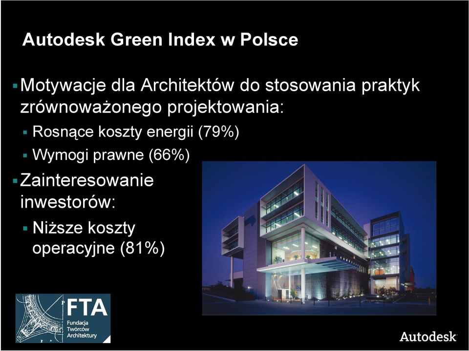 projektowania: Rosnące koszty energii (79%) Wymogi