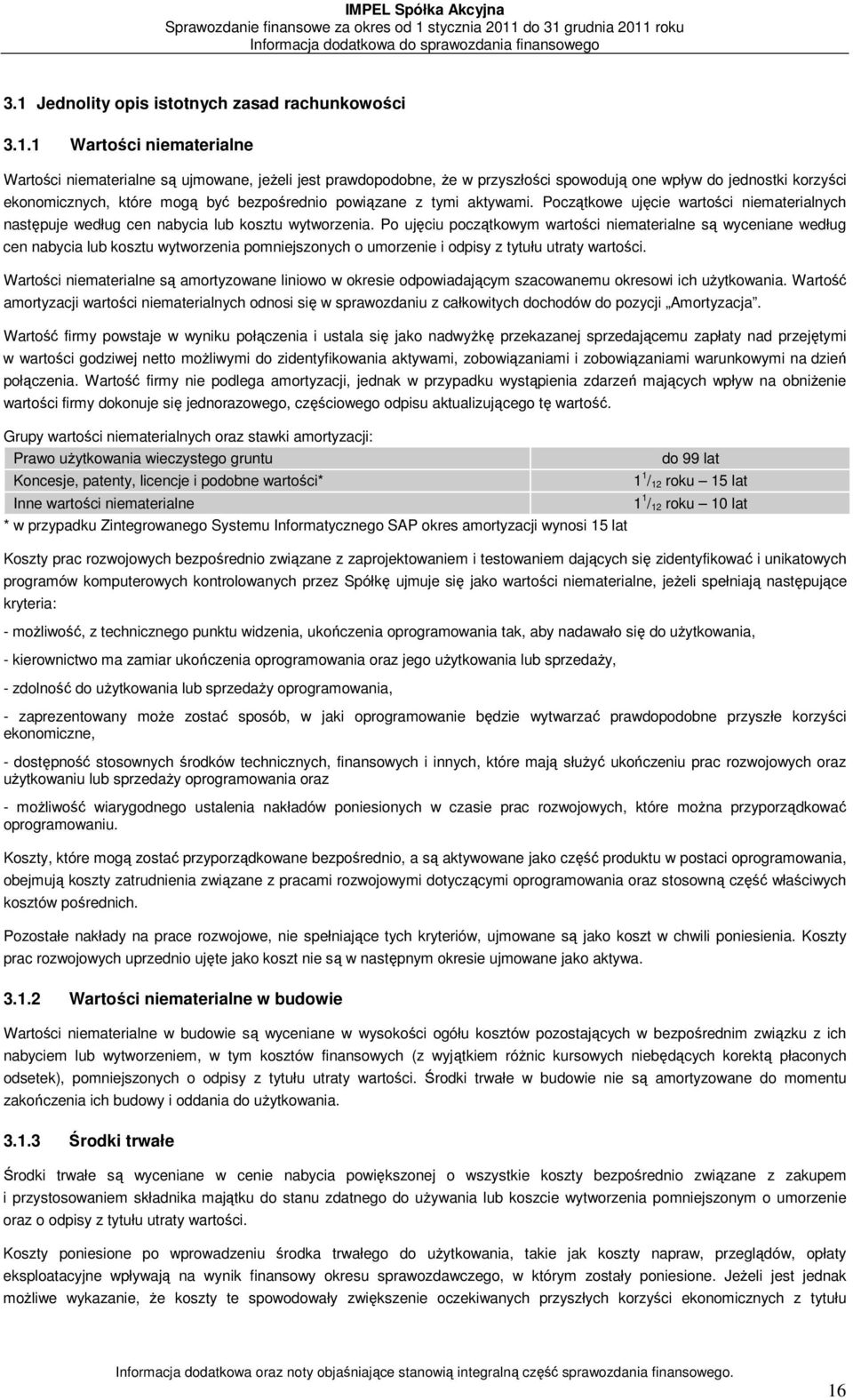 1 Wartości niematerialne Wartości niematerialne są ujmowane, jeżeli jest prawdopodobne, że w przyszłości spowodują one wpływ do jednostki korzyści ekonomicznych, które mogą być bezpośrednio powiązane