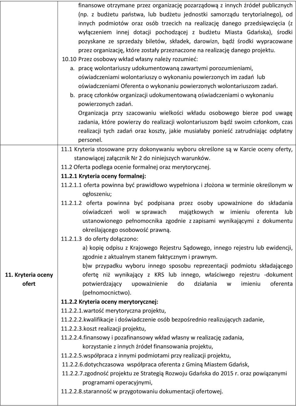 Miasta Gdańska), środki pozyskane ze sprzedaży biletów, składek, darowizn, bądź środki wypracowane przez organizację, które zostały przeznaczone na realizację danego projektu. 10.