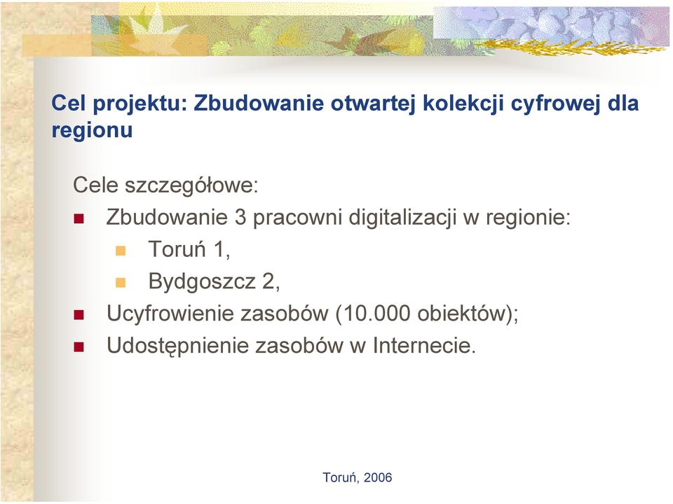 digitalizacji w regionie: Toruń 1, Bydgoszcz 2,