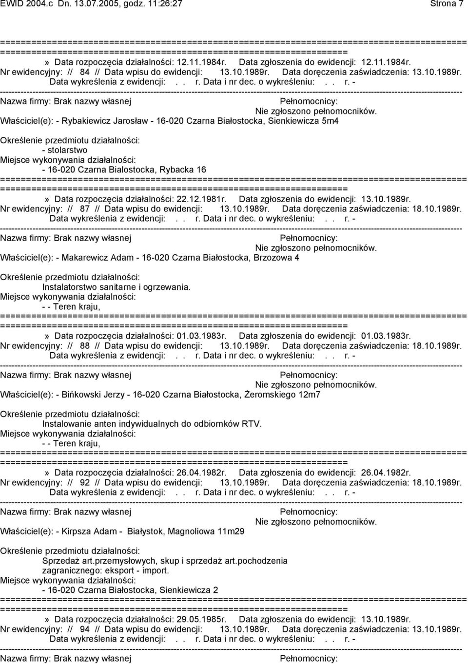 Data doręczenia zaświadczenia: 13.