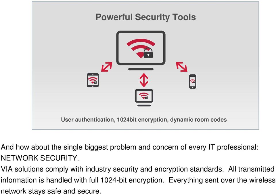 VIA solutions comply with industry security and encryption standards.