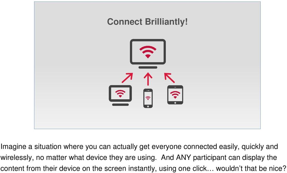 easily, quickly and wirelessly, no matter what device they are using.