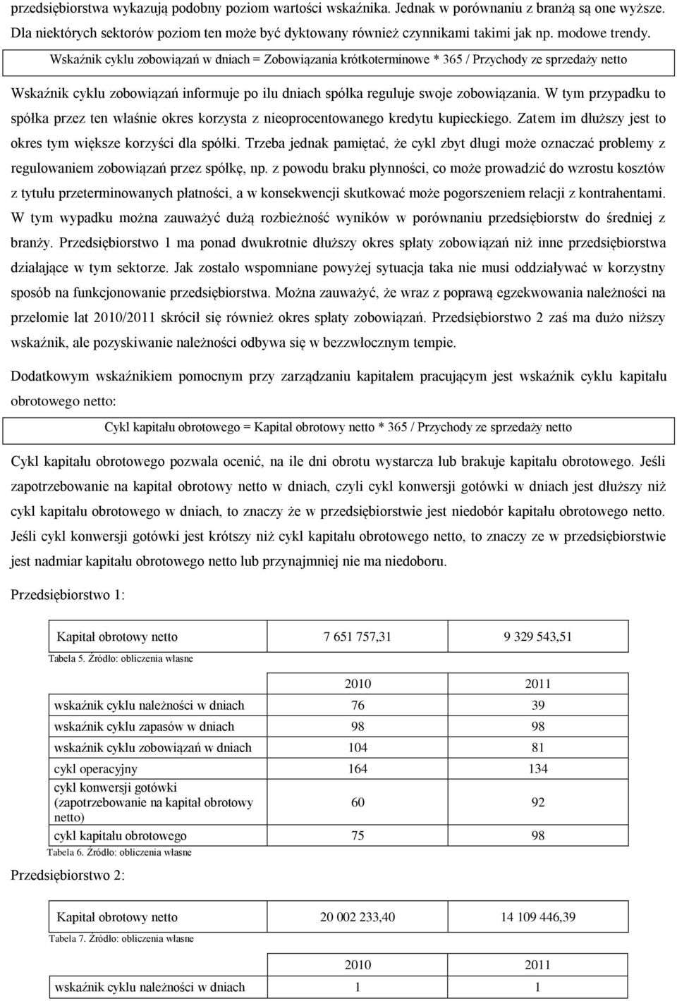 Wskaźnik cyklu zobowiązań w dniach = Zobowiązania krótkoterminowe * 365 / Przychody ze sprzedaży netto Wskaźnik cyklu zobowiązań informuje po ilu dniach spółka reguluje swoje zobowiązania.