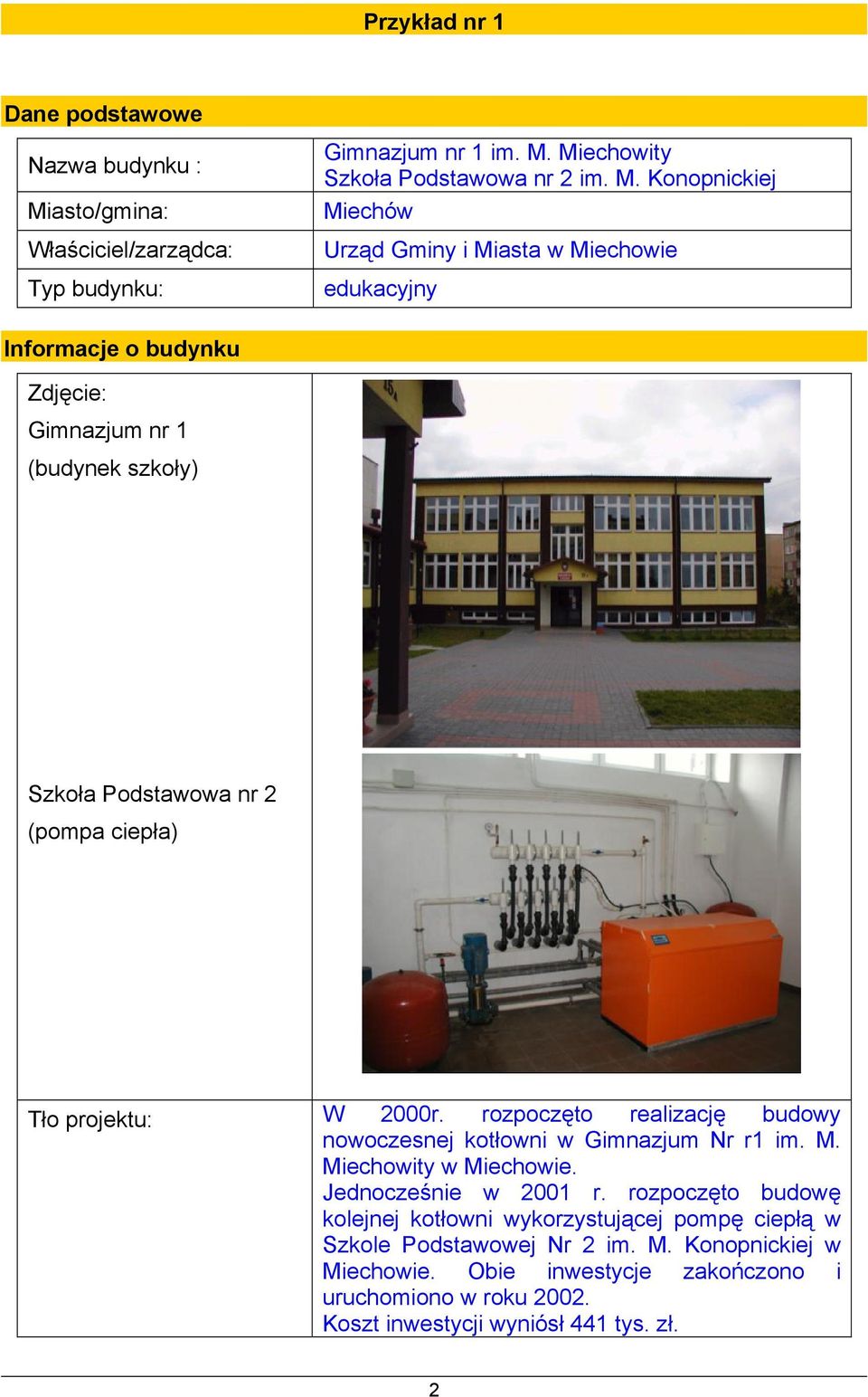 Miechowity Szkoła Podstawowa nr 2 im. M.
