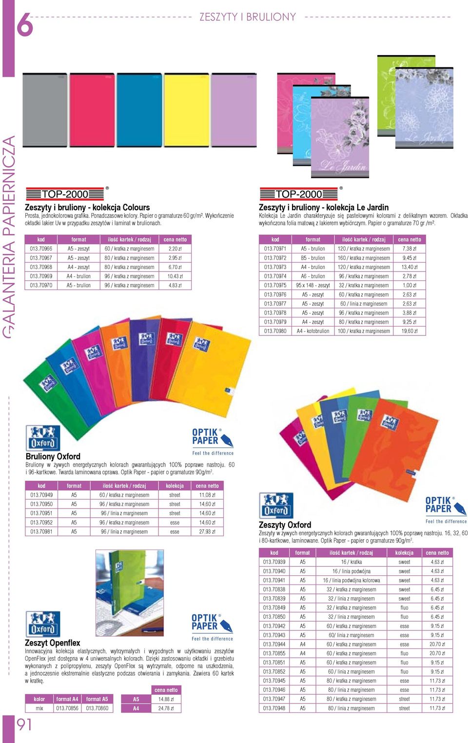 70967 A5 - zeszyt 80 / kratka z marginesem 2,95 zł 013.70968 A4 - zeszyt 80 / kratka z marginesem 6,70 zł 013.70969 A4 - brulion 96 / kratka z marginesem 10,43 zł 013.