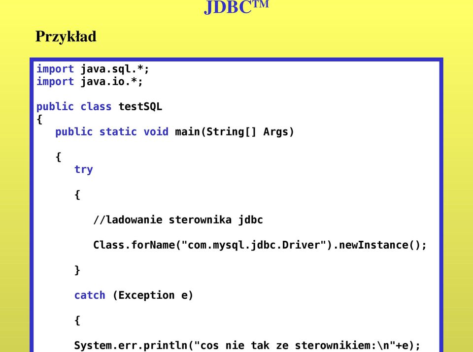 java.sql.*; import java.io.