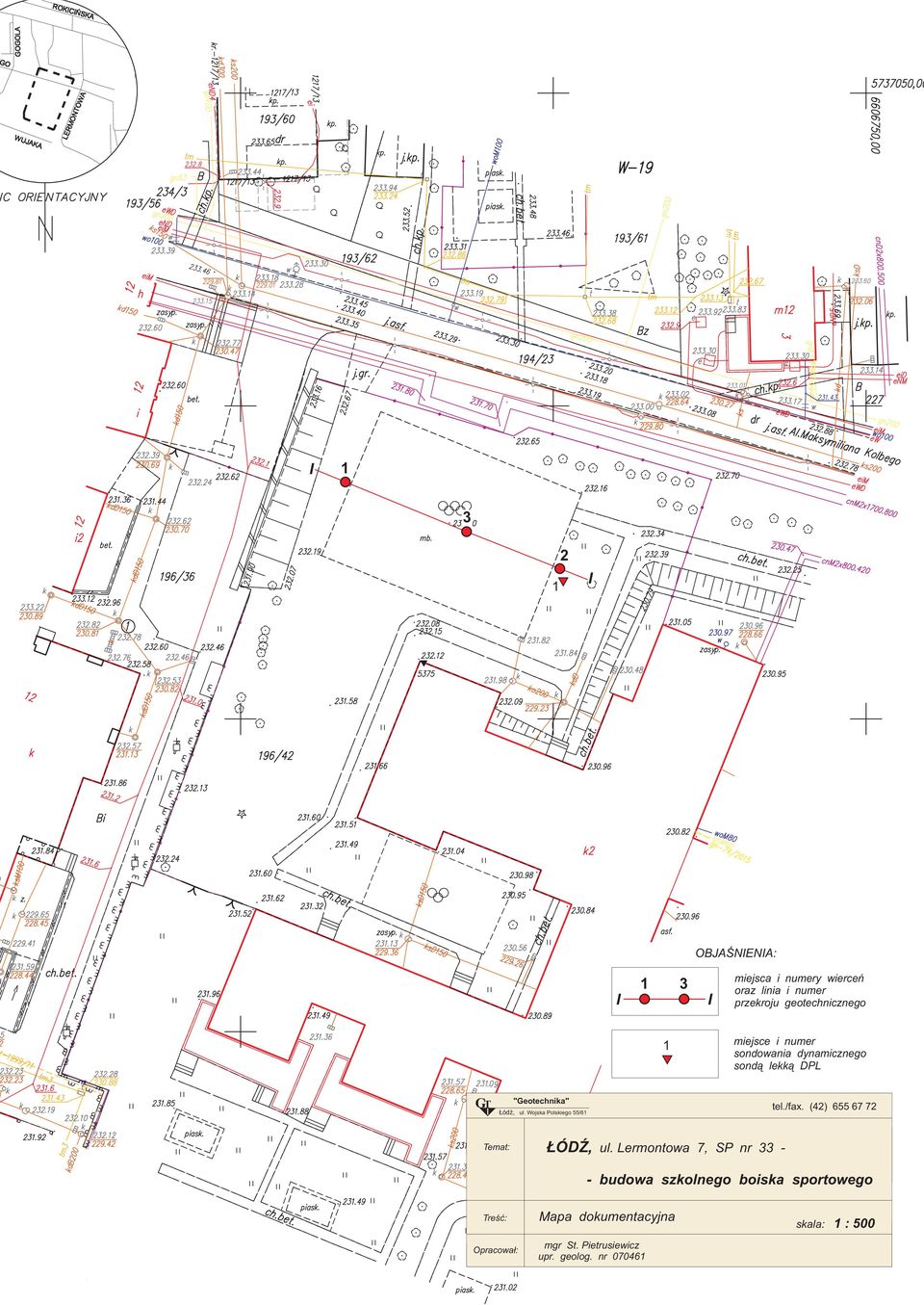 "Geotechnika" Łódź, ul. Wojska Polskiego 55/6 Temat: ŁÓDŹ, ul.
