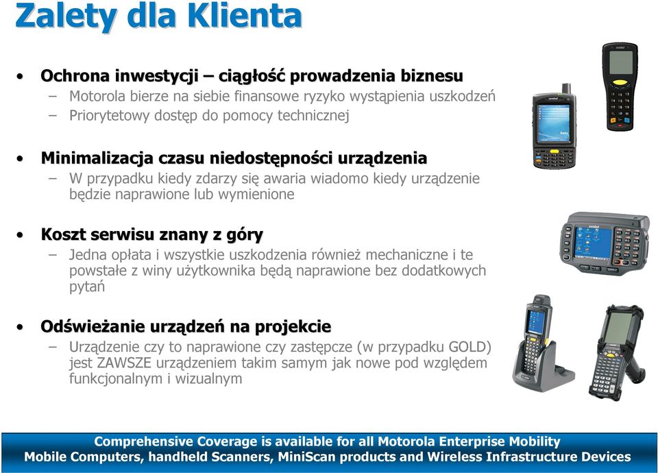 również mechaniczne i te powstałe z winy użytkownika będą naprawione bez dodatkowych pytań WT4090 Odświeżanie urządzeń na projekcie Urządzenie czy to naprawione czy zastępcze (w przypadku GOLD) jest