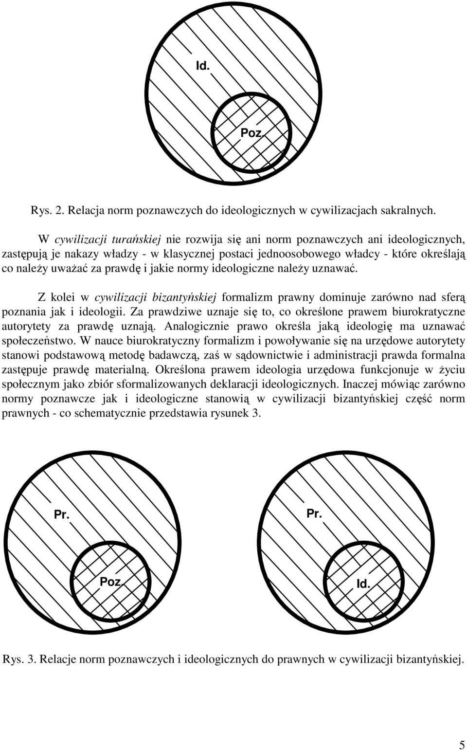 i jakie normy ideologiczne należy uznawać. Z kolei w cywilizacji bizantyńskiej formalizm prawny dominuje zarówno nad sferą poznania jak i ideologii.