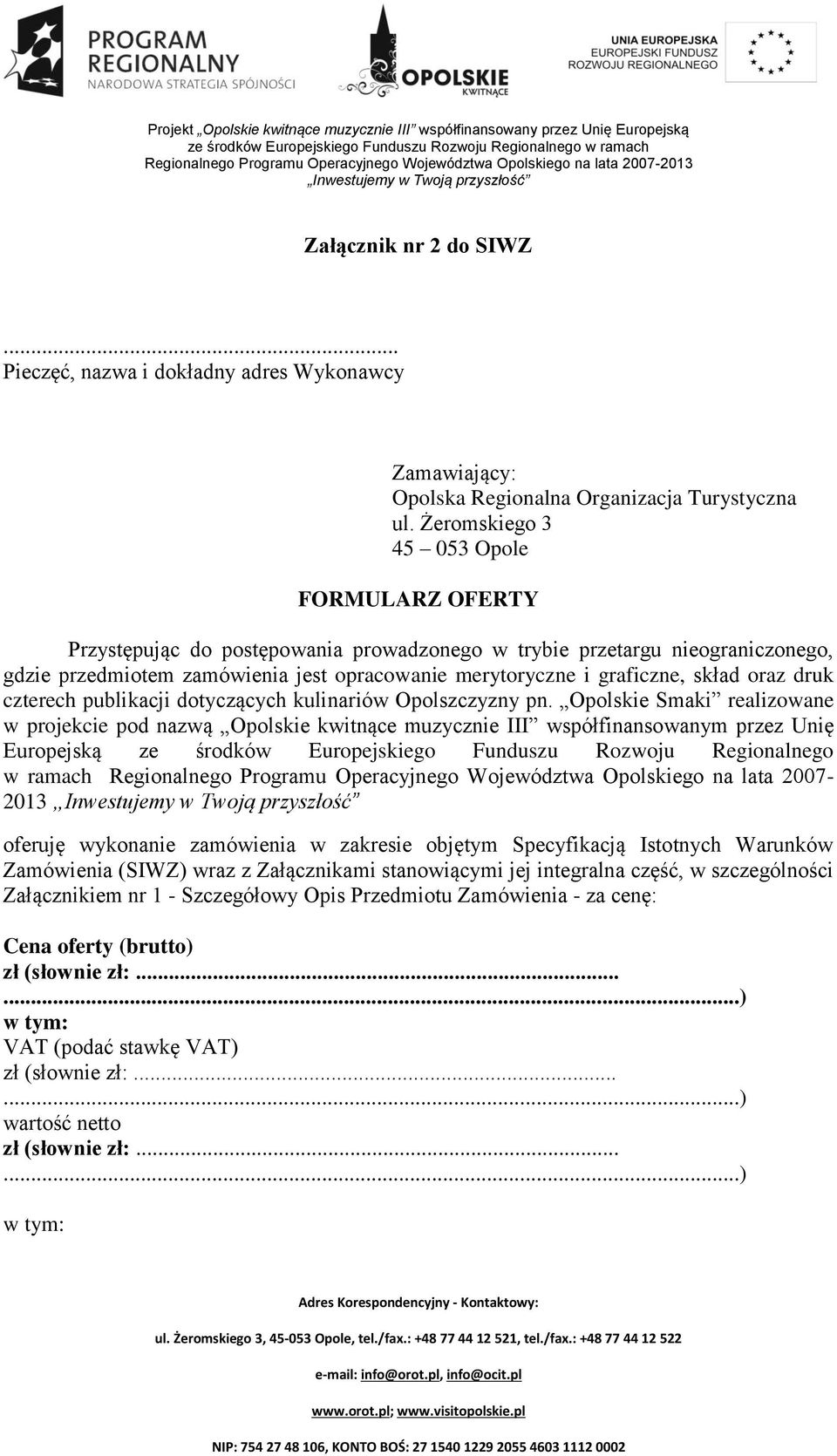 skład oraz druk czterech publikacji dotyczących kulinariów Opolszczyzny pn.