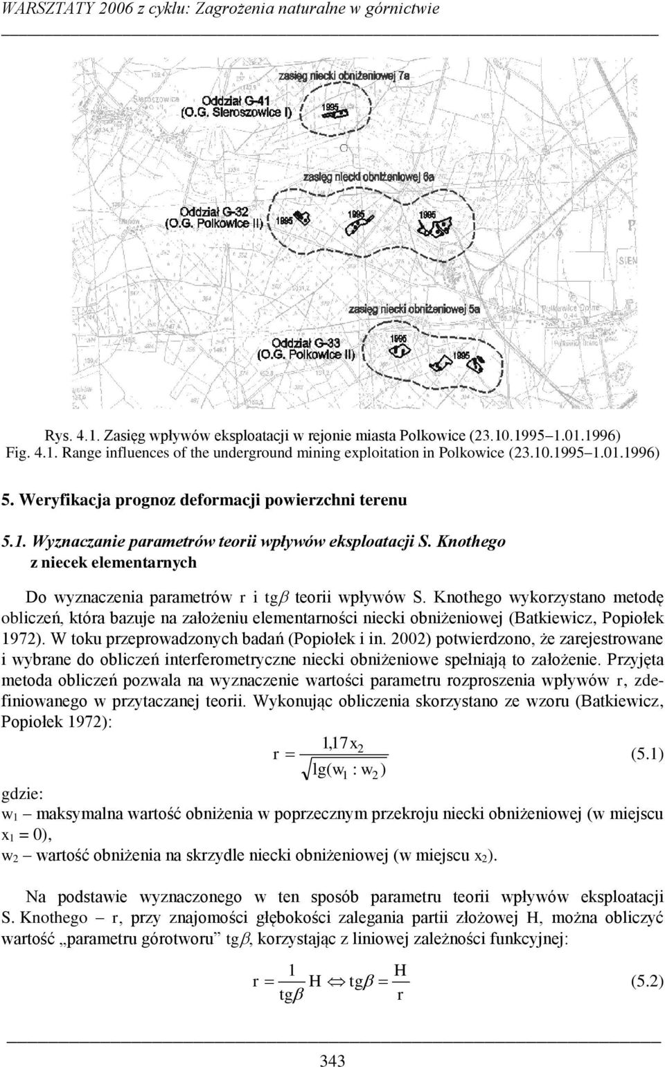 Knothego z niecek elementarnych Do wyznaczenia parametrów r i tg teorii wpływów S.