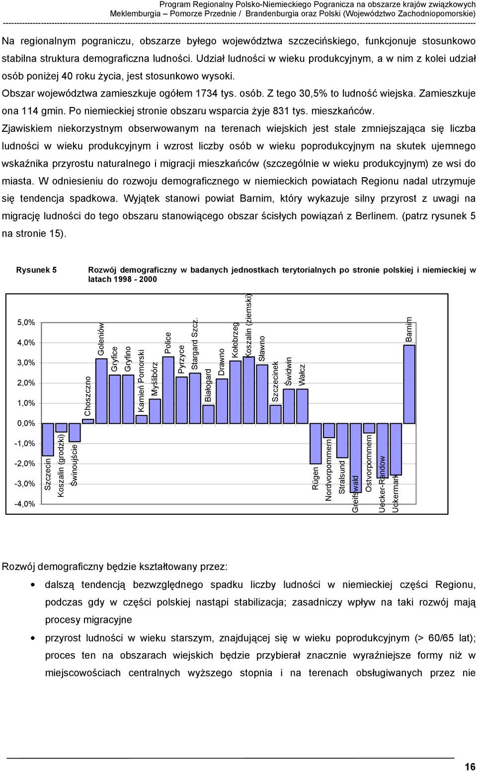 pograniczu, obszarze byłego województwa szczecińskiego, funkcjonuje stosunkowo stabilna struktura demograficzna ludności.