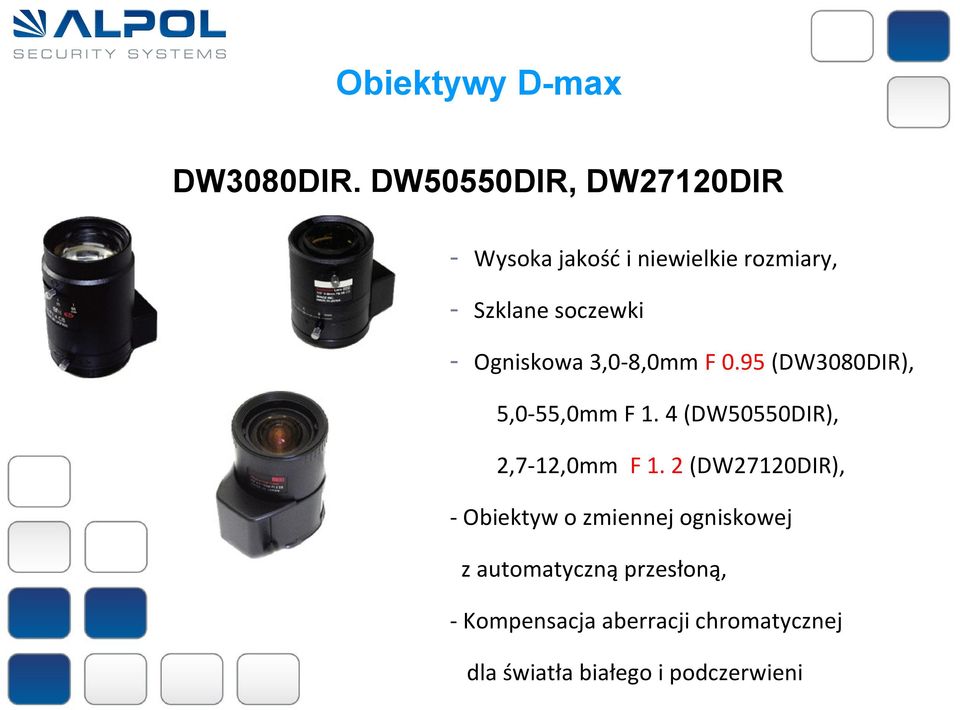 4 (DW50550DIR), 2,7-12,0mm F 1.