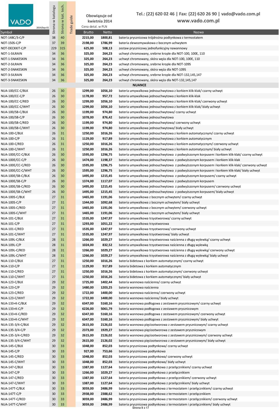 chromowany, skóra węża dla NOT-100, 100E, 110 NOT-2-SILRAIN 34 36 325,00 264,23 uchwyt chromowany, srebrne krople dla NOT-109S NOT-2-SNAKESKIN 34 36 325,00 264,23 uchwyt chromowany, skóra węża dla