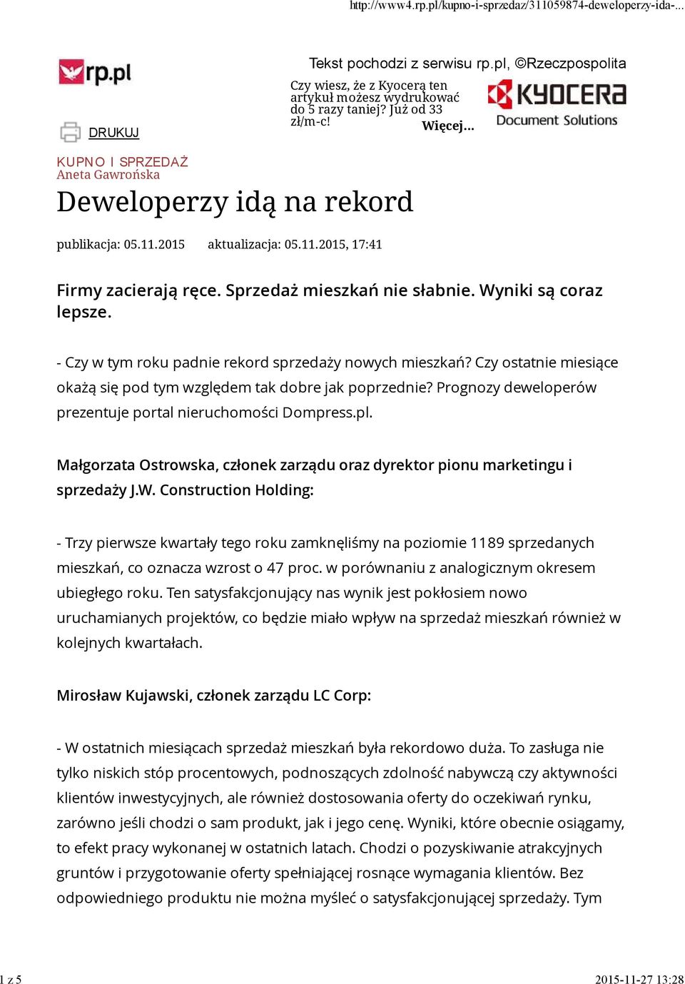 - Czy w tym roku padnie rekord sprzedaży nowych mieszkań? Czy ostatnie miesiące okażą się pod tym względem tak dobre jak poprzednie? Prognozy deweloperów prezentuje portal nieruchomości Dompress.pl.