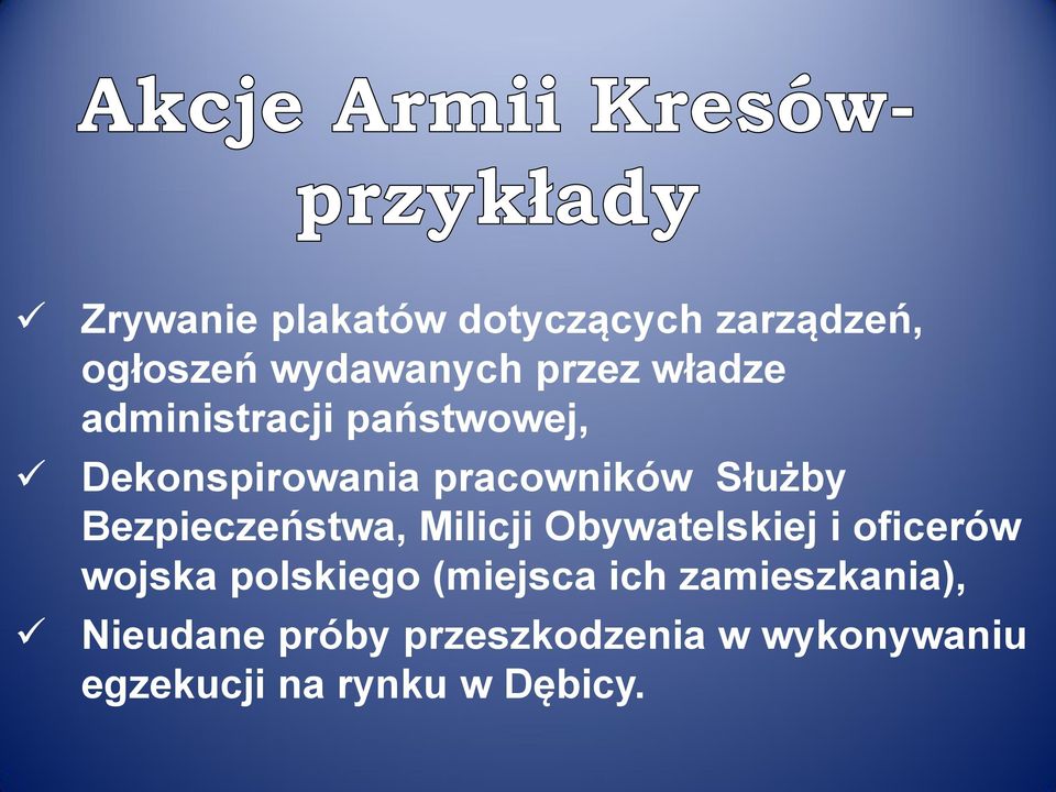 Bezpieczeństwa, Milicji Obywatelskiej i oficerów wojska polskiego (miejsca