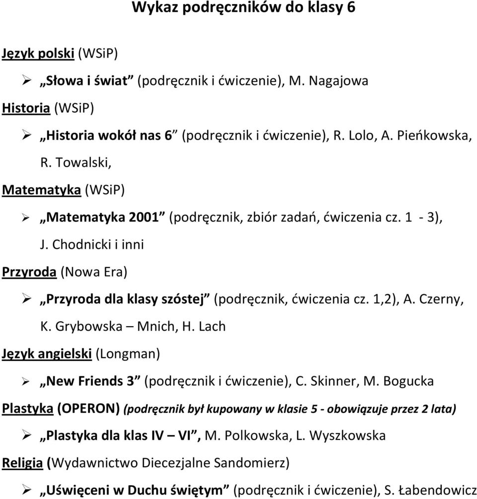 Chodnicki i inni Przyroda (Nowa Era) Przyroda dla klasy szóstej (podręcznik, ćwiczenia cz. 1,2), A. Czerny, K. Grybowska Mnich, H.