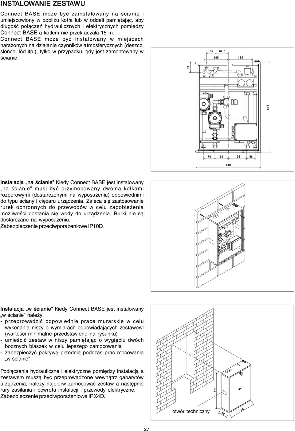 ), tylko w przypadku, gdy jest zamontowany w ścianie.