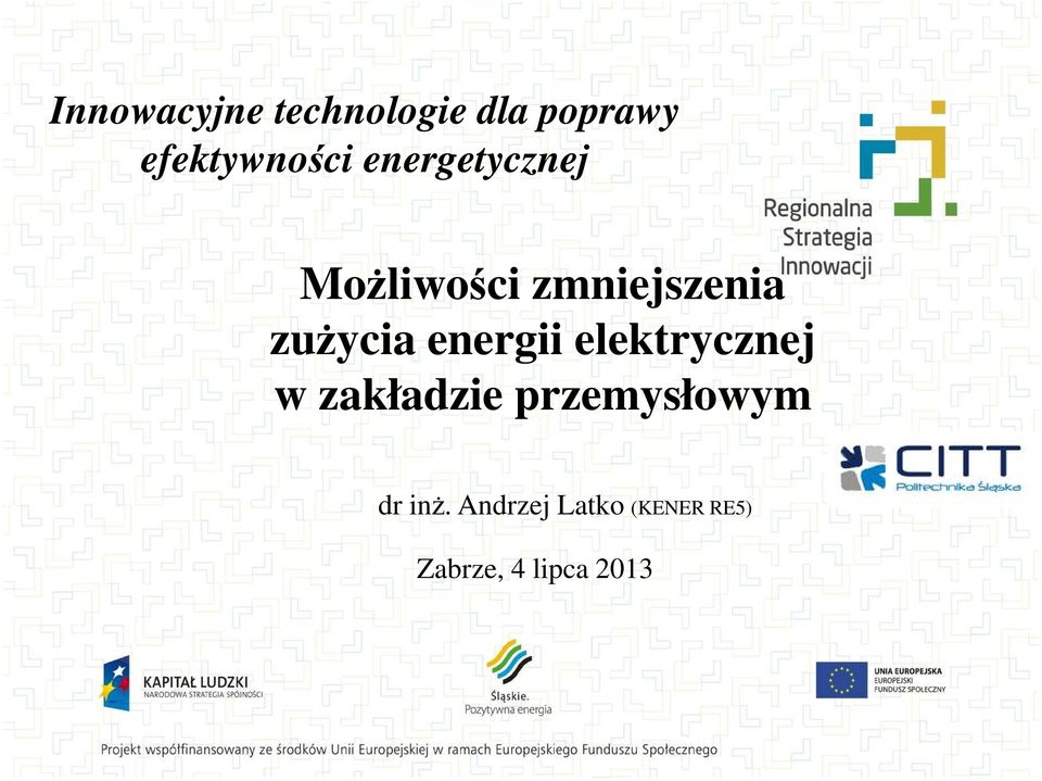 energii elektrycznej w zakładzie przemysłowym dr