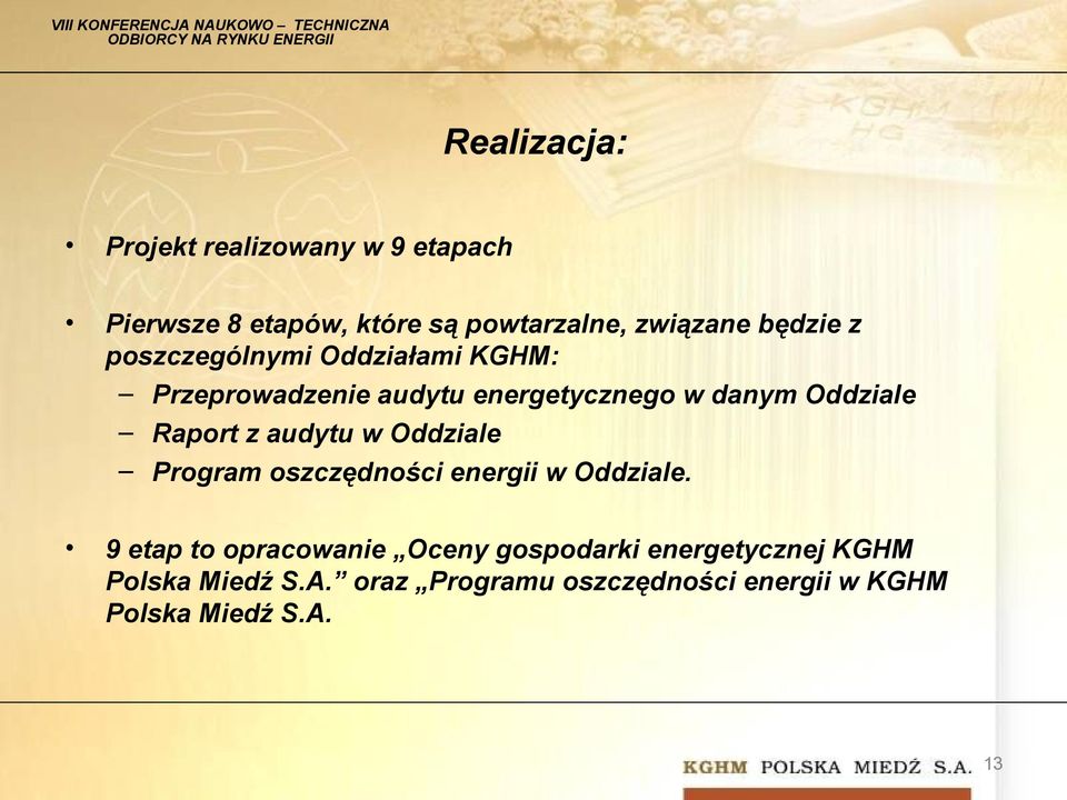 Raport z audytu w Oddziale Program oszczędności energii w Oddziale.