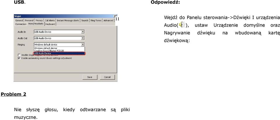 Nagrywanie dźwięku na wbudowaną kartę dźwiękową: