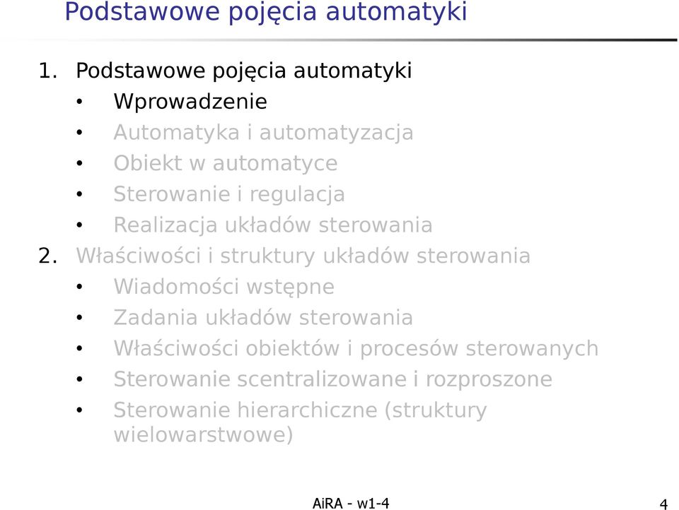 regulacja Realizacja układów sterowania 2.