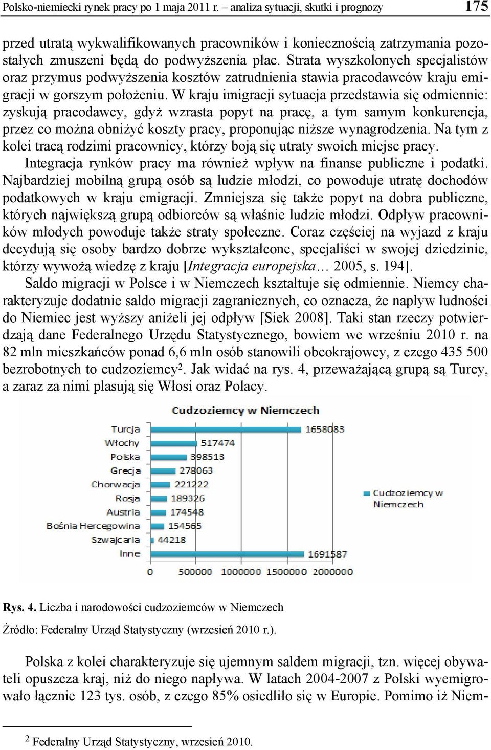 Strata wyszkolonych specjalistów oraz przymus podwyższenia kosztów zatrudnienia stawia pracodawców kraju emigracji w gorszym położeniu.