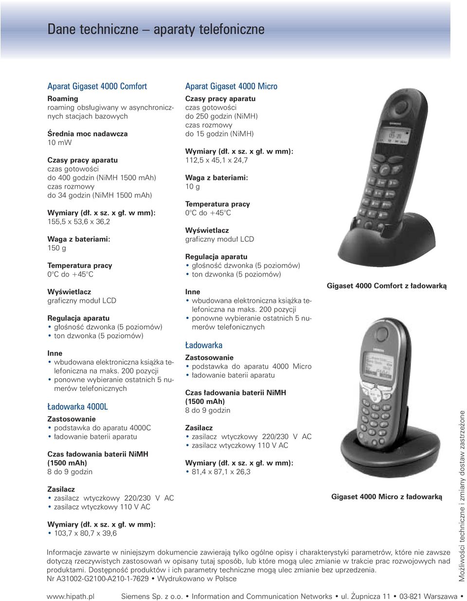 dzwonka (5 poziomów) ton dzwonka (5 poziomów) Inne wbudowana elektroniczna ksià ka telefoniczna na maks.