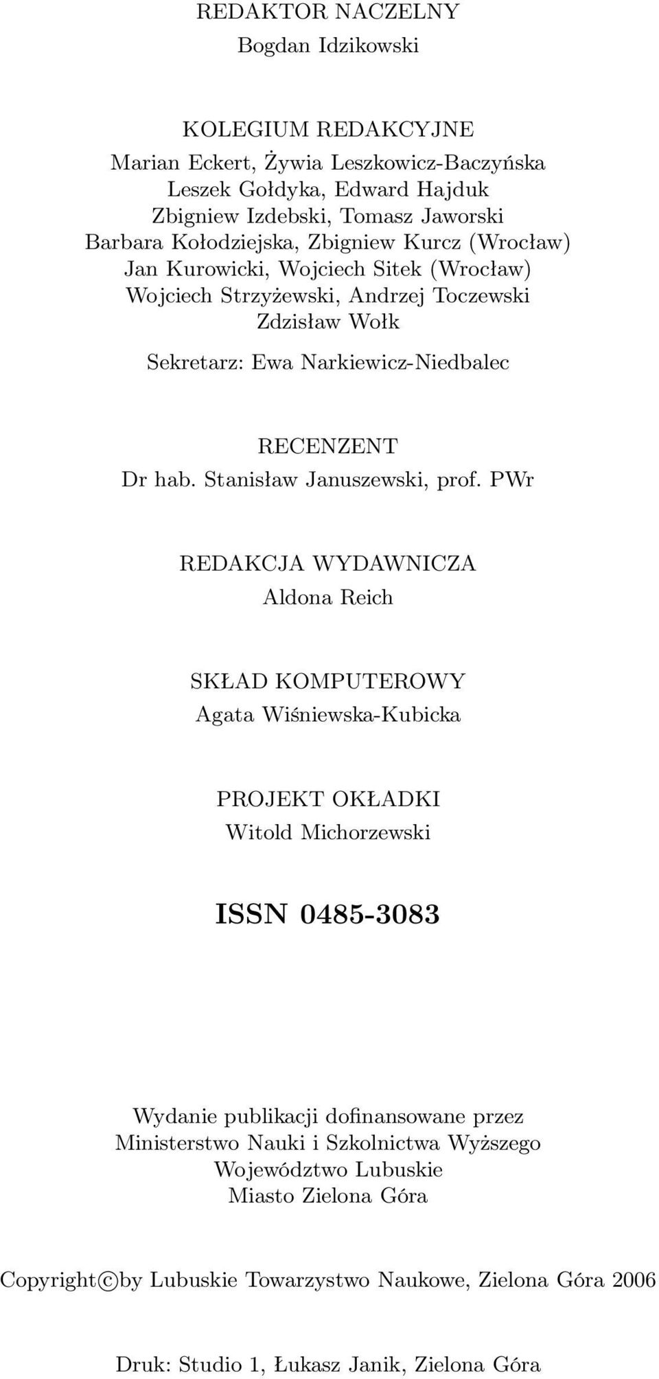 Stanisław Januszewski, prof.