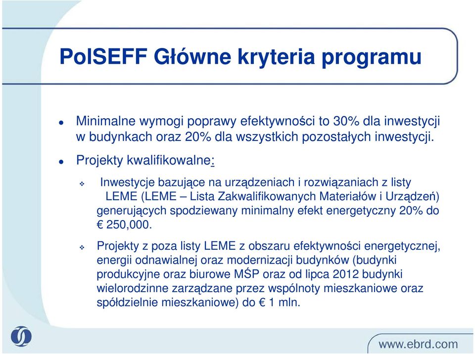 spodziewany minimalny efekt energetyczny 20% do 250,000.