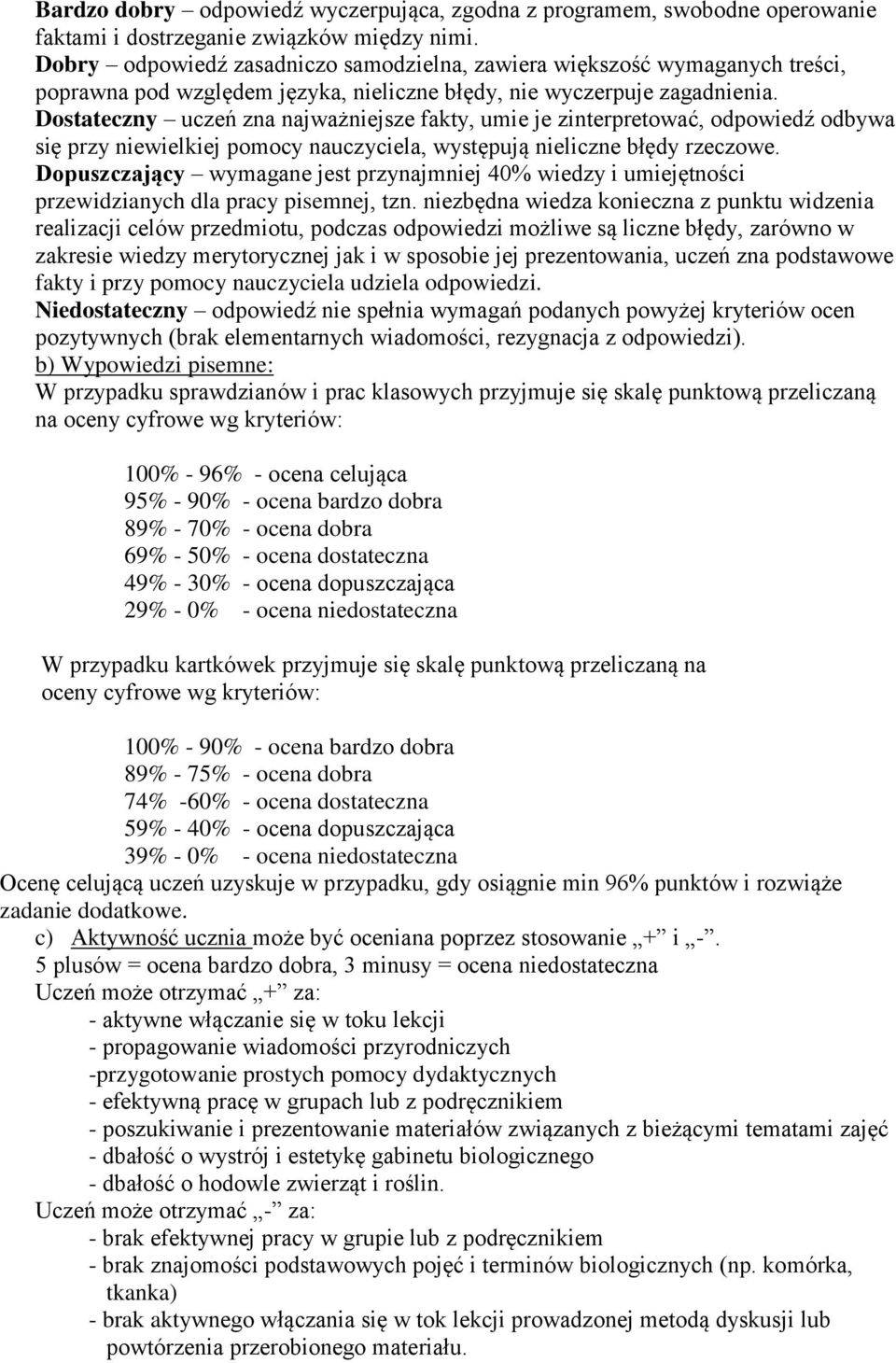 Dostateczny uczeń zna najważniejsze fakty, umie je zinterpretować, odpowiedź odbywa się przy niewielkiej pomocy nauczyciela, występują nieliczne błędy rzeczowe.