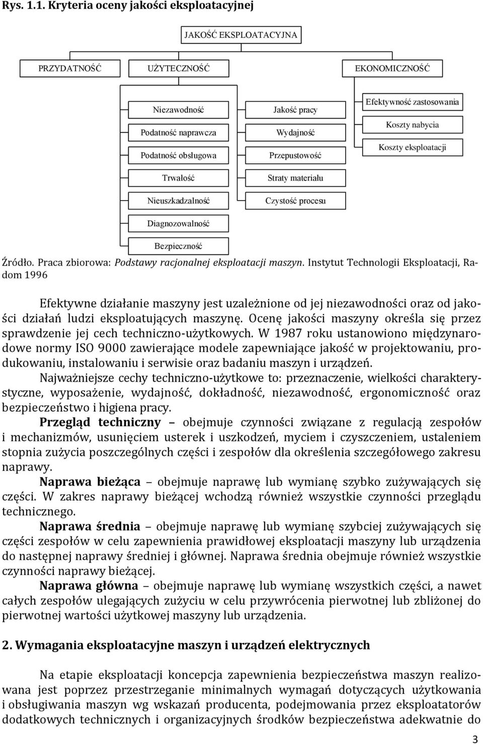 Jakość pracy Wydajność Przepustowość Straty materiału Czystość procesu Efektywność zastosowania Koszty nabycia Koszty eksploatacji Bezpieczność Źródło.