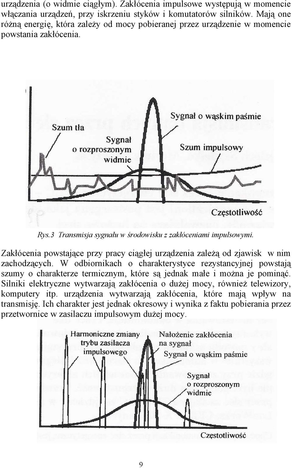 Zakłócenia powstające przy pracy ciągłej urządzenia zależą od zjawisk w nim zachodzących.