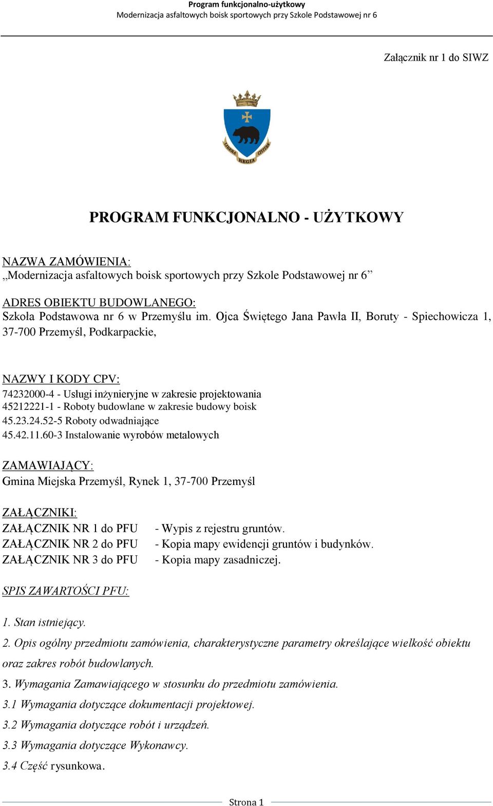 zakresie budowy boisk 45.23.24.52-5 Roboty odwadniające 45.42.11.