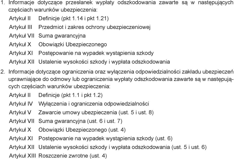 wysokości szkody i wypłata odszkodowania 2.