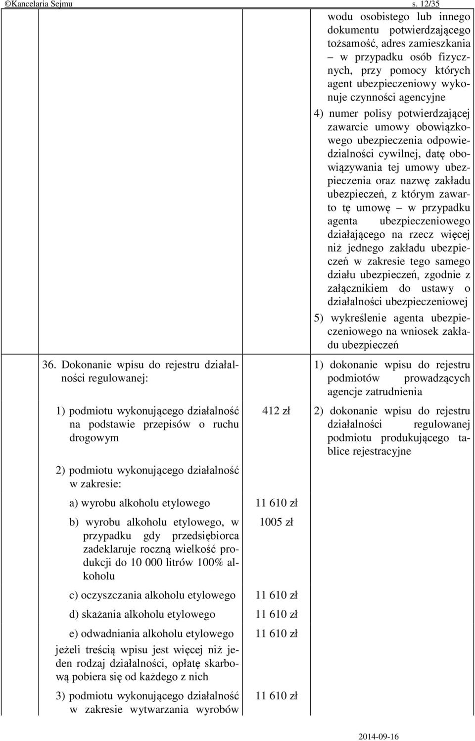 etylowego 11 610 zł b) wyrobu alkoholu etylowego, w przypadku gdy przedsiębiorca zadeklaruje roczną wielkość produkcji do 10 000 litrów 100% alkoholu wodu osobistego lub innego dokumentu